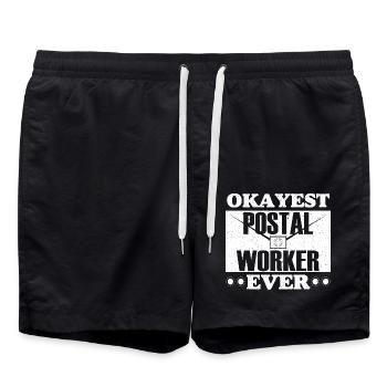 Der beste Postangestellte aller Zeiten Briefträger - Badeshorts - Schwarz - Vorne - AI Model Male 185 light (185cm)