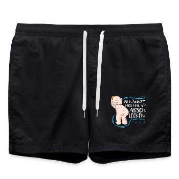 Du Kannst Mich Mal Am Arsch Lecken Lustiger SPruch - Badeshorts - Schwarz - Vorne - AI Model Male 185 light (185cm)