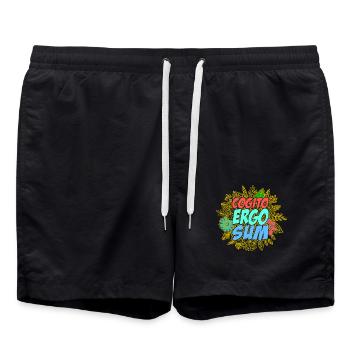 Cogito ergo sum - Badeshorts - Schwarz - Vorne - AI Model Male 185 light (185cm)