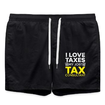 Ich liebe Steuern Steuerberater Buchhalter Steuers - Badeshorts - Schwarz - Vorne - AI Model Male 185 light (185cm)