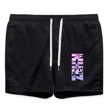 Kinder Geburtstag Mädchen 10 Jahre Meerjungfrau - Badeshorts - Schwarz - Vorne - AI Model Male 185 light (185cm)
