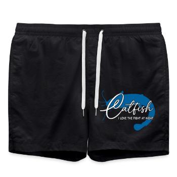 Wels Waller angeln Sportfischen Flussmonster - Badeshorts - Schwarz - Vorne - AI Model Male 185 light (185cm)