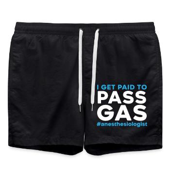 Ich werde fürs Gasgeben bezahlt #Anästhesist - Badeshorts - Schwarz - Vorne - AI Model Male 185 light (185cm)