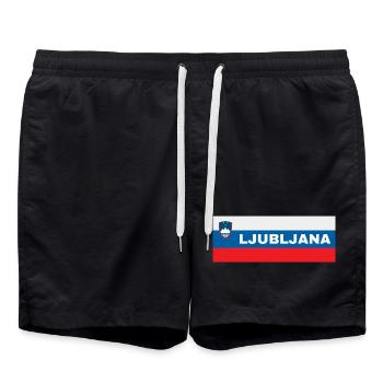 Ljubljana City dans le drapeau slovène - Short de bain - noir - Devant - AI Model Male 185 light (185cm)