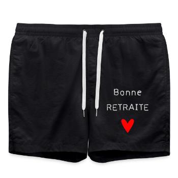 - RUHESTAND. GUTER RUHESTAND. FROHER RUHESTAND - Badeshorts - Schwarz - Vorne - AI Model Male 185 light (185cm)
