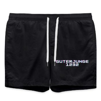 GuterJunge1232 - Badeshorts - Schwarz - Vorne - AI Model Male 185 light (185cm)