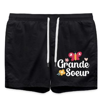Große Schwester Einhorn Ältere Schwester - Badeshorts - Schwarz - Vorne - AI Model Male 185 light (185cm)