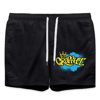 Grafitti Kind Sprayer - Badeshorts - Schwarz - Vorne - AI Model Male 185 light (185cm)