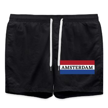 Amsterdam City in Dutch Flag - Swim Trunks - black - Front - AI Model Male 185 light (185cm)
