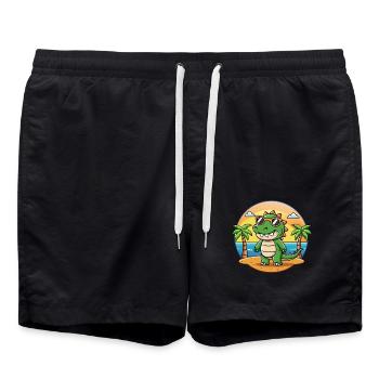 Crocodile Funny Cartoon Summer Beach Sunglasses - Swim Trunks - black - Front - AI Model Male 185 light (185cm)