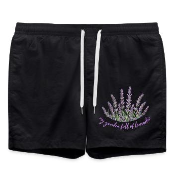 Lavender Lavendel - Badeshorts - Schwarz - Vorne - AI Model Male 185 light (185cm)
