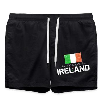 Ireland flag hearts - Badeshorts - Schwarz - Vorne - AI Model Male 185 light (185cm)