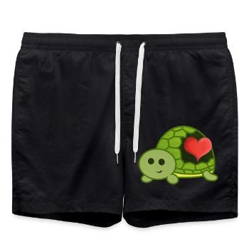 Ein Herz für Schildkröten - Badeshorts - Schwarz - Vorne - AI Model Male 185 light (185cm)