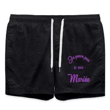 FUTURE MARIEE. EVJF. MARIEE. TEAM. TEAM MARIEE - Short de bain - noir - Devant - AI Model Male 185 light (185cm)