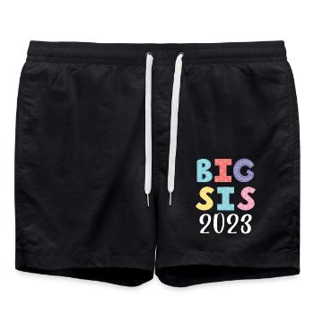 Große Schwester 2023 Big Sis 23 - Badeshorts - Schwarz - Vorne - AI Model Male 185 light (185cm)