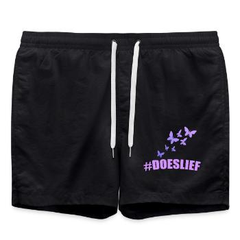 Les papillons doeslief volent dans la lumière pourpre - Short de bain - noir - Devant - AI Model Male 185 light (185cm)