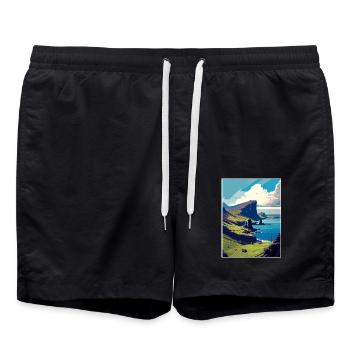 Isle Of Skye Schottland Vintage Reiseposter WPA - Badeshorts - Schwarz - Vorne - AI Model Male 185 light (185cm)