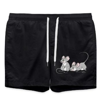 Maus Mäuschen Kinder Frauen Geburtstag - Badeshorts - Schwarz - Vorne - AI Model Male 185 light (185cm)