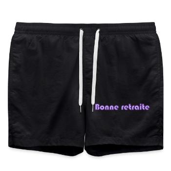 RUHESTAND. RUHESTAND. PENSIONIERT. RUHESTAND - Badeshorts - Schwarz - Vorne - AI Model Male 185 light (185cm)