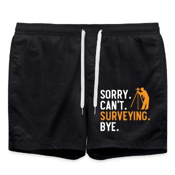 Sorry. Kann nicht. Vermessung. Auf Wiedersehen. La - Badeshorts - Schwarz - Vorne - AI Model Male 185 light (185cm)