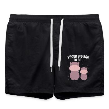Glücklicher Großer Bruder Werde Ich Big Bro - Badeshorts - Schwarz - Vorne - AI Model Male 185 light (185cm)