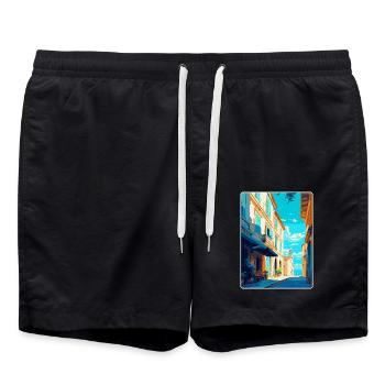 Arles France Vintage Travel Poster WPA Souvenir - Swim Trunks - black - Front - AI Model Male 185 light (185cm)