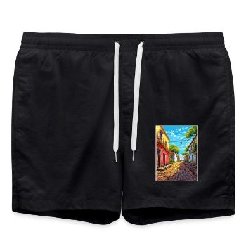 Colonia Del Sacramento Vintage Reiseposter WPA - Badeshorts - Schwarz - Vorne - AI Model Male 185 light (185cm)