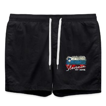 Slovenia Flag Slovene Slovenien Flagge Slovenier - Badeshorts - Schwarz - Vorne - AI Model Male 185 light (185cm)