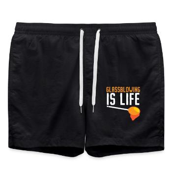 Glasblasen ist Leben Blasrohrbläser Glasbläser - Badeshorts - Schwarz - Vorne - AI Model Male 185 light (185cm)