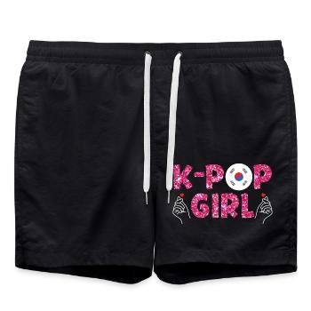 K-Pop Is My Seoul Kpop - Badeshorts - Schwarz - Vorne - AI Model Male 185 light (185cm)