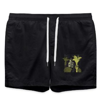 Farbenprächtiger Souk Marrakesch - Badeshorts - Schwarz - Vorne - AI Model Male 185 light (185cm)