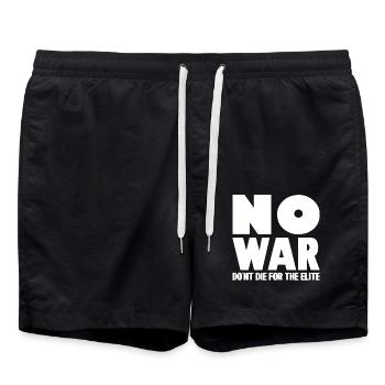 NO WAR Don ́t die for the elite - Swim Trunks - black - Front - AI Model Male 185 light (185cm)
