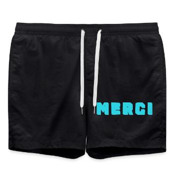 GELIEBTE. MEISTER. VIELEN DANK. DANKE, HERRIN. MEISTER - Badeshorts - Schwarz - Vorne - AI Model Male 185 light (185cm)