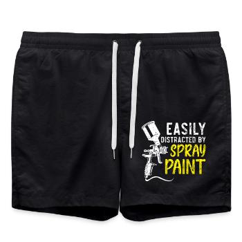 Sand Tape Spray Repeat Car Karosserielackierer - Badeshorts - Schwarz - Vorne - AI Model Male 185 light (185cm)