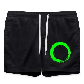 Kreis Design Vektor Neue Variante Rund Grün Neu - Badeshorts - Schwarz - Vorne - AI Model Male 185 light (185cm)