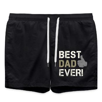 Best Dad Ever Geburtstagsgeschenk für Papa - Badeshorts - Schwarz - Vorne - AI Model Male 185 light (185cm)