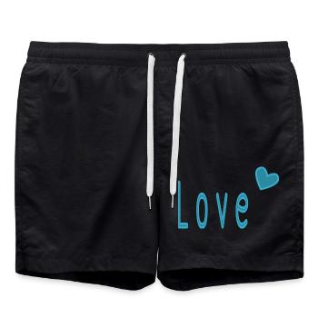 VALENTINSTAG. ICH LIEBE DICH. ICH LIEBE DICH. LIEBE. LIEBE - Badeshorts - Schwarz - Vorne - AI Model Male 185 light (185cm)