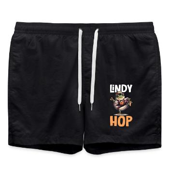 Lindy Hop Tänzer Swinging Dancing Swing Dance - Badeshorts - Schwarz - Vorne - AI Model Male 185 light (185cm)