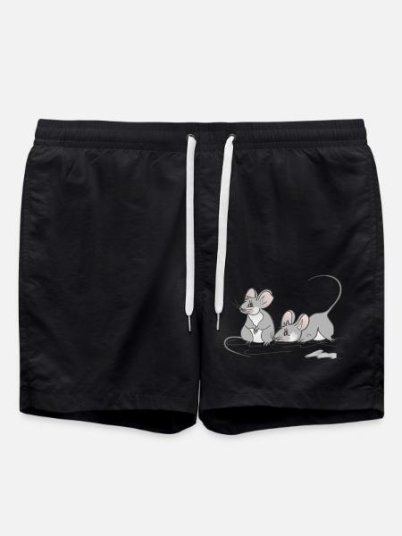 Maus Geschenk - Idee für deine süsse Maus - Badeshorts - Schwarz