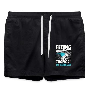 Boracay Philippinen Sommerurlaub Boaracay Beach - Badeshorts - Schwarz - Vorne - AI Model Male 185 light (185cm)