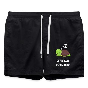 Offizielles Schlafshirt – Süße Schildkröte - Badeshorts - Schwarz - Vorne - AI Model Male 185 light (185cm)