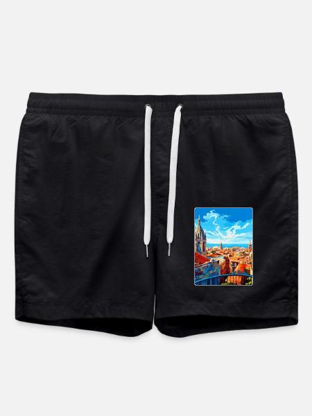 Barcelona Spanien Vintage Reiseplakat Souvenir WPA - Badeshorts - Schwarz