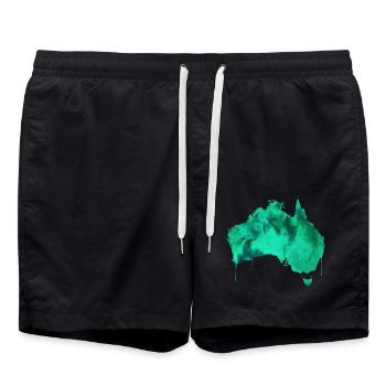 Australien - Badeshorts - Schwarz - Vorne - AI Model Male 185 light (185cm)