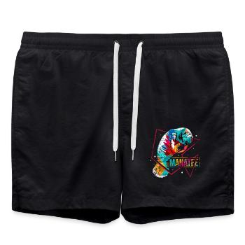 Gemütliche Seekuh Seegraswiese - Badeshorts - Schwarz - Vorne - AI Model Male 185 light (185cm)