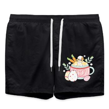 BOW Oster-Chibi-Pokal - Badeshorts - Schwarz - Vorne - AI Model Male 185 light (185cm)