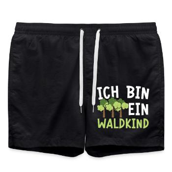 Ich Bin Ein Waldkind - Badeshorts - Schwarz - Vorne - AI Model Male 185 light (185cm)