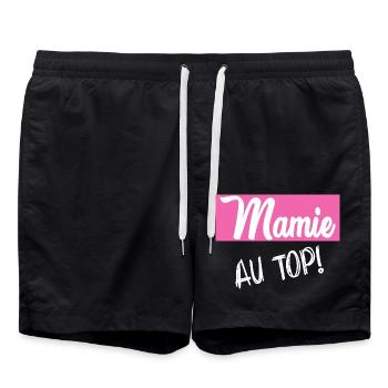OMA. OMA. MUTTERTAG. ALLES GUTE ZUM GEBURTSTAG - Badeshorts - Schwarz - Vorne - AI Model Male 185 light (185cm)
