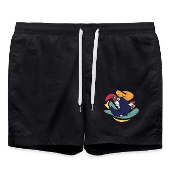 Platschendes Schnabeltier Flussufer - Badeshorts - Schwarz - Vorne - AI Model Male 185 light (185cm)