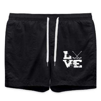 Eishockey - Badeshorts - Schwarz - Vorne - AI Model Male 185 light (185cm)