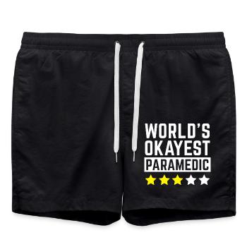 Welt Okayest Sanitäter - Badeshorts - Schwarz - Vorne - AI Model Male 185 light (185cm)